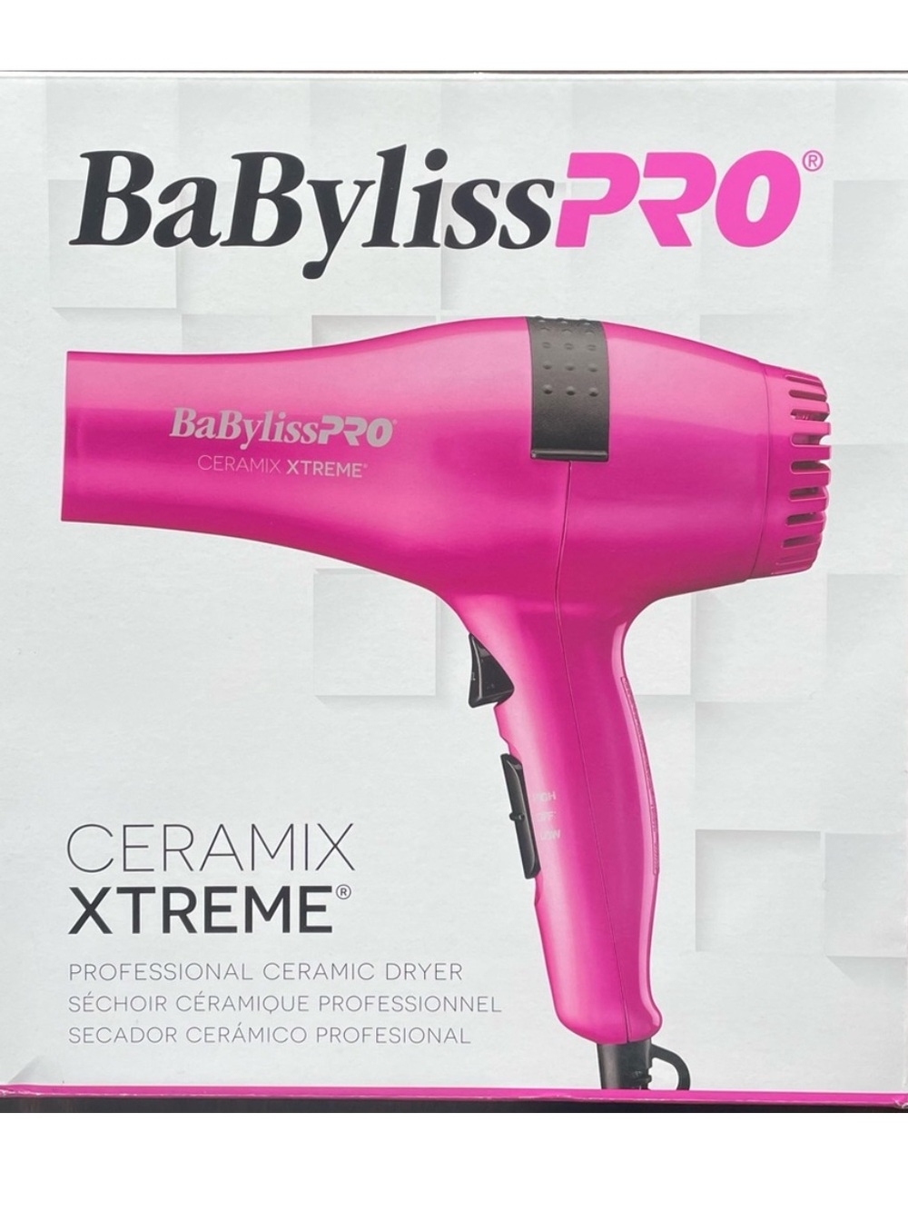 BaByliss PRO Ceramix Xtreme Hair Dryer Ceramic 2000 Watt Style Hot Pink NEW